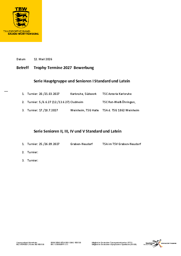 Tanzsportverband Baden-Württemberg e.V.